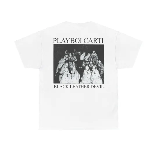 Discover Playboi Carti WLR Black Leather Devil Tee T-Shirt Album Tour Merch