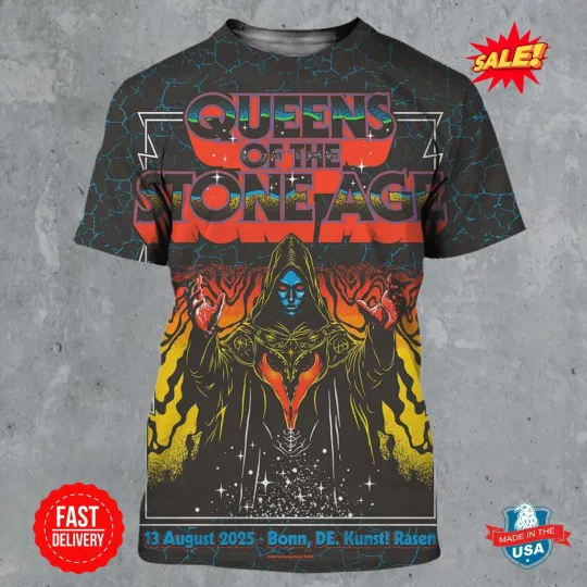 Discover Queen Of The Stone Age Bonn Germany At Kunst Rasen 2025 On August 13 3D Shirt
