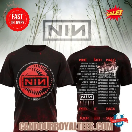 Discover Nine Inch Nails Peel It Back Tour 2025 3D Tshirt S-5XL