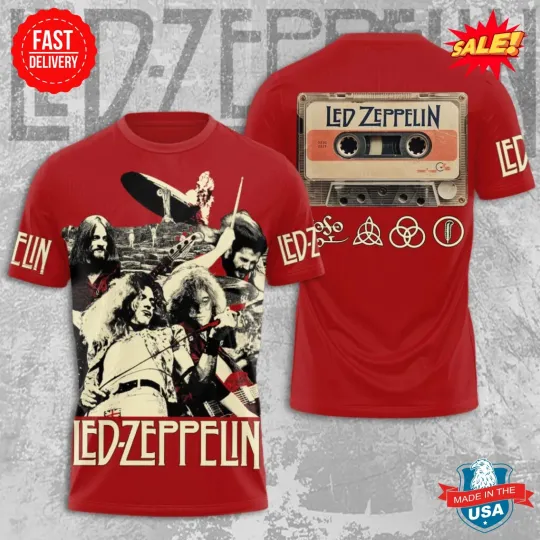 Discover LEDD ZPELINN 3D Print T Shirt 2025 Classic Rock Band Top Concert Wear