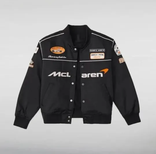 Discover McLaren F1 Racing Embroidered Jacket – Black Bomber Style