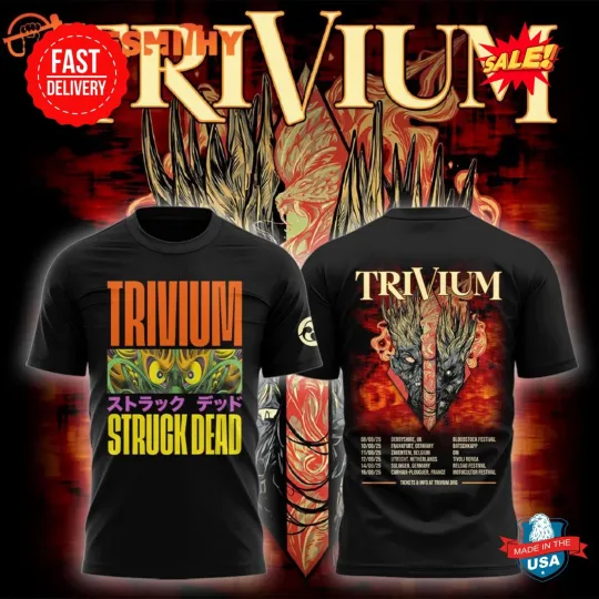 Discover Trivium Band Struck Dead Tour 2025 3D T Shirt