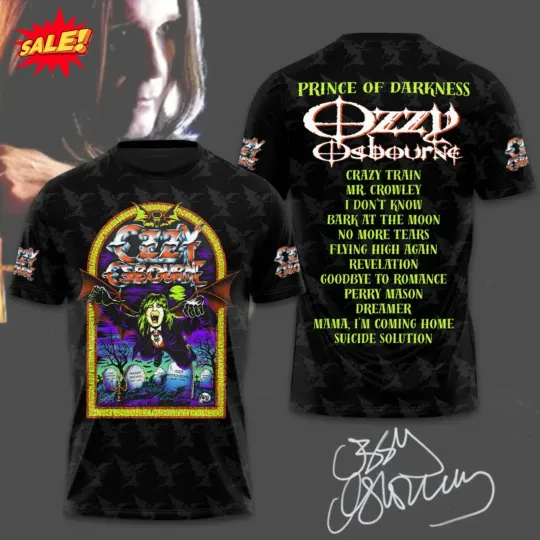 Discover 2025 Ozy Osbourne Prince Of Darkness Vintage 3D T Shirt For Fan