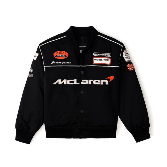 Vintage Mc.Larren Racing F_1 Baseball Jacket: Motorsport Bomber Lightweight Jacket