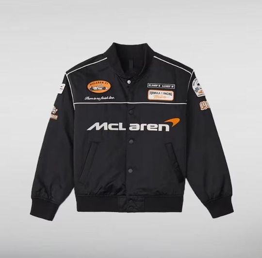 Discover McLaren Racing Satin Bomber Jacket: F1 Team Cosplay