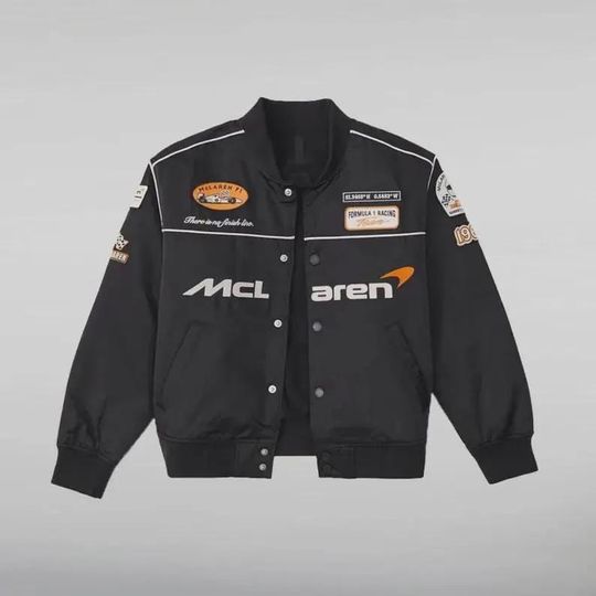 Discover F1 McLaren Vintage Racing Jacket | Embroidered Motorsport Bomber | Retro Formula 1 Style