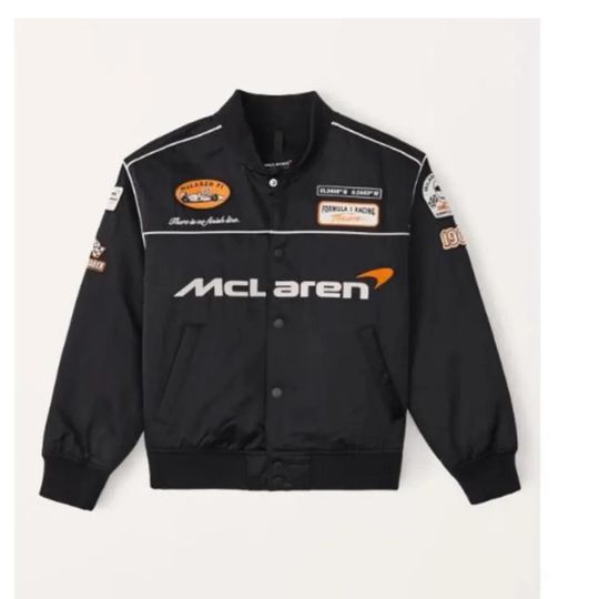Discover McLaren F1 Racing Bomber Jacket: Satin Motorsport Streetwear