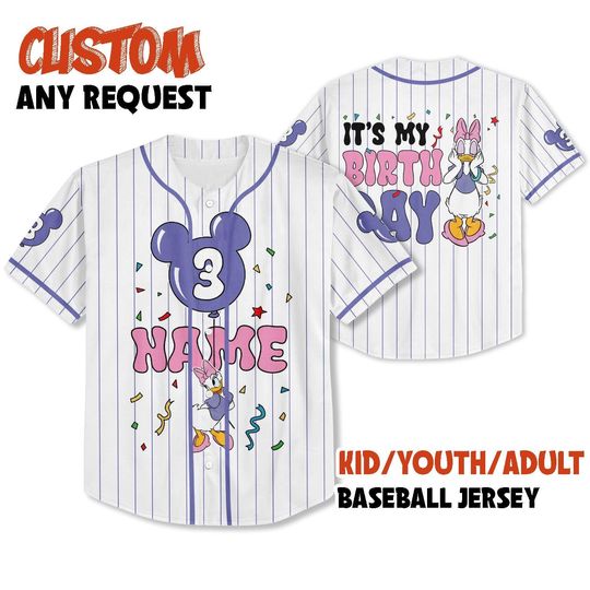 Its My Birthday Jersey, Disney Birthday Girl Shirts, Daisy Duck Birthday Shirt, Kids Birthday Shirt, Disney Birthday Girl