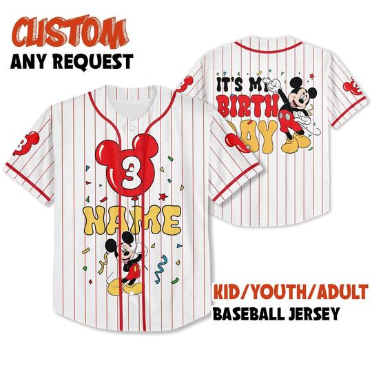 Its My Birthday Baseball Jersey, Disney Birthday Boy T-shirts, Mickey Birthday Shirt, Kids Birthday Shirt, Disney Birthday Boy