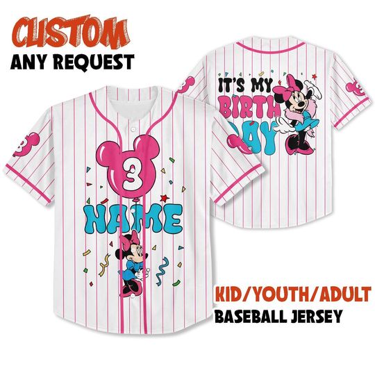 Its My Birthday Jersey, Disney Birthday Girl Shirts, Minnie Birthday Shirt, Kids Birthday Shirt, Disney Birthday Girl, Disneyland Birthday