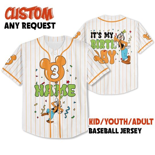 Discover Personalize Disney Mickey & Friends Birthday Cute Baseball Jersey, Custom Disneyland Jersey, Baseball Team, Mickey Mouse Birthday