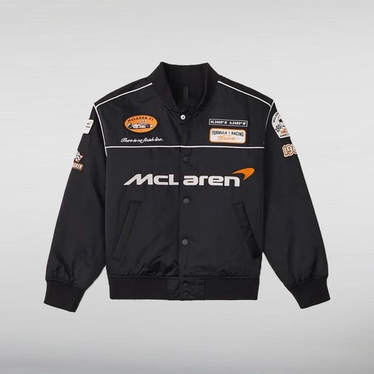 Discover Mc.Larren Racing F_1 Baseball Jacket Racing Black | Formula 1 Motorsport Streetwear Gift