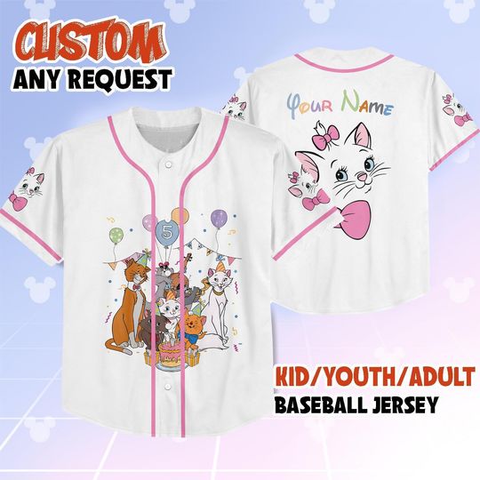 Discover Custom The Aristocats Marie Birthday Jersey, Birthday Girl Shirt, Lets Party Marie Cat Jersey, Disney Birthday Gift, Disneyland Girl Trip