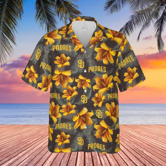 Discover San Diego baseball Padre shirt, tropical flower hawaiian shirt, 2025 SGA