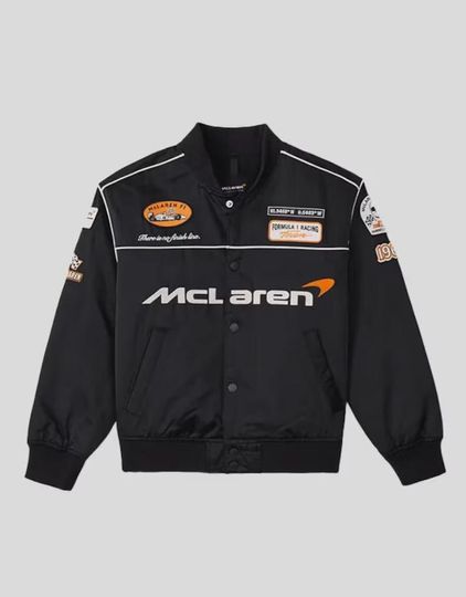Vintage Style Mc.Larren Racing F_1 Baseball Jacket | Retro Motorsport Streetwear Gift
