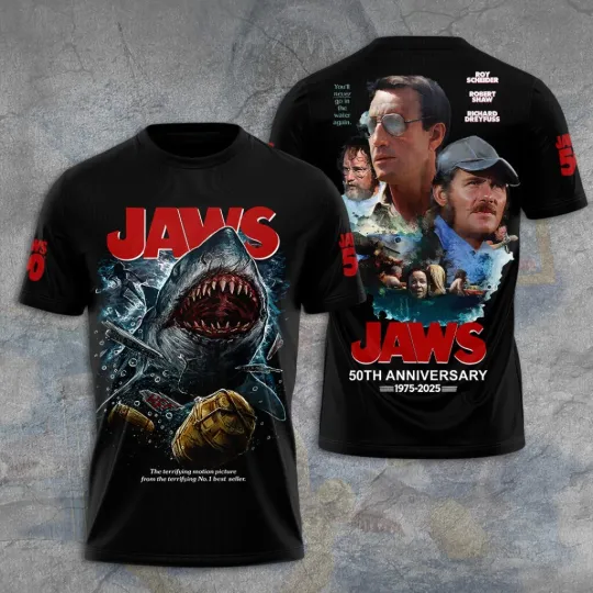 Jaws  3D T-Shirt Unisex T-Shirt 3D, gift for fans