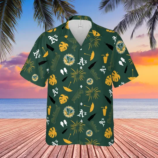 Discover Oakland Retro Athletic Hawaiian Shirt