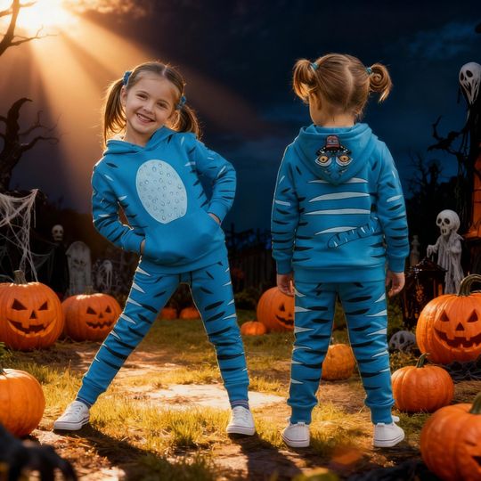 Kpop Demon Hunter Hoodie Set, Derpy Tiger Costume Hoodie and Joggers, Funny Tiger Sweatshirt, Halloween Outfit, Christmas Gift Idea