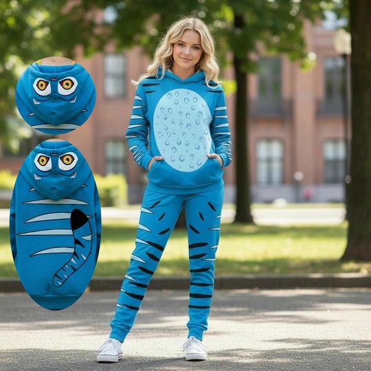 Huntrix Kpop Movie Cosplay Outfits, Kpop Demon Hunters Costume Hoodie, Derpy Tiger Costume Hoodie Jogger, Costume Tiger Sweatshirt