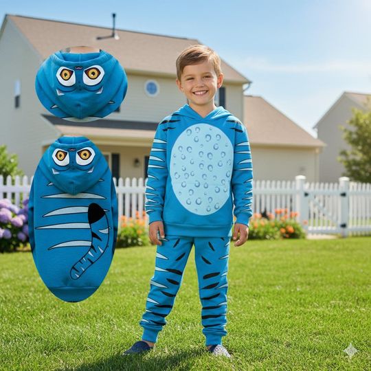 Derpy Tiger Costume Hoodie, Kpop Demon Hunters Tiger Costume Hoodie, Derpy Tiger Cosplay Hoodie And Joggers, Blue Tiger Hoodie