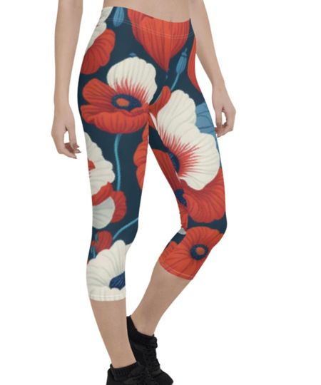 Discover Poppies Leggings, Gift for Her