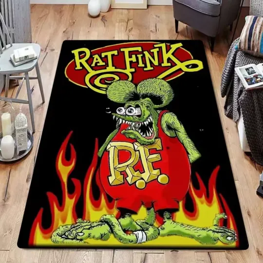 Discover Funny Room Rugs Foot Carpets R-Rat Fink Entrance Doormat Kawaii Rug Floor Mats B