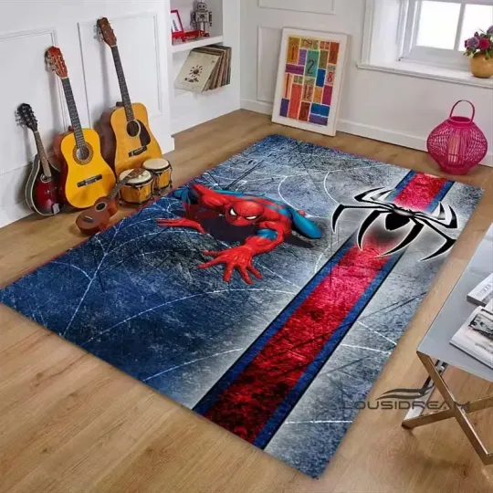 Discover CustomizableMiniso Marvel Spiderman Cartoon Carpet Super Hero Rug for Kids Bedro