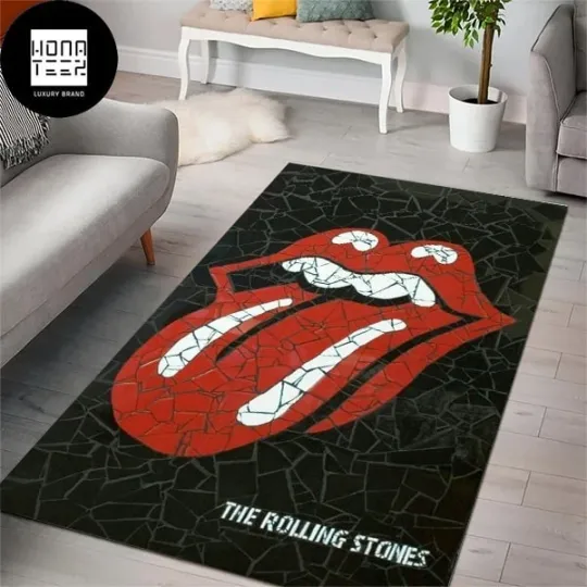 The Rolling Stones Broken Logo Bedroom Rug