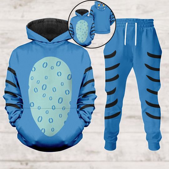 Discover Halloween Blue Tiger Costume Hoodie, Blue Cosplay Outfit, Tiger Jogger For Men, Gift For Fan