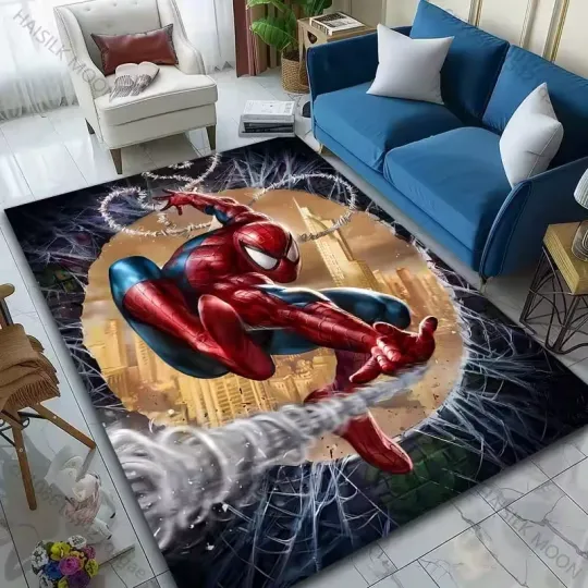 Discover Movie Marvel Spider Man Print Carpet for Bed Room Decor Children Crawling Mat Li