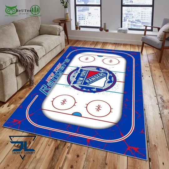 NYK Rangers NHL Hockey Team USA Rug - Rectangle US Hockey Team Rug