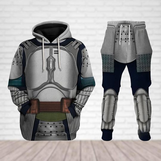 Star Wars Jango Fett Cosplay Hoodie Jogger, Disney Halloween Sweatshirt, Star Wars Mandalorian Costume, Halloween Outfits For Men