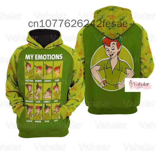 Disney Peter Pan Hoodie 3D, Cute Disney 3D Hoodie