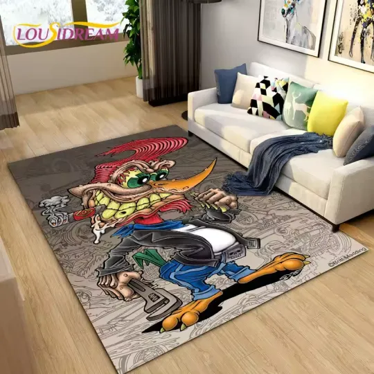 Discover Funny Rat Fink Cartoon Area Rug,Carpet Rug for Living Room Bedroom Garage Sofa D
