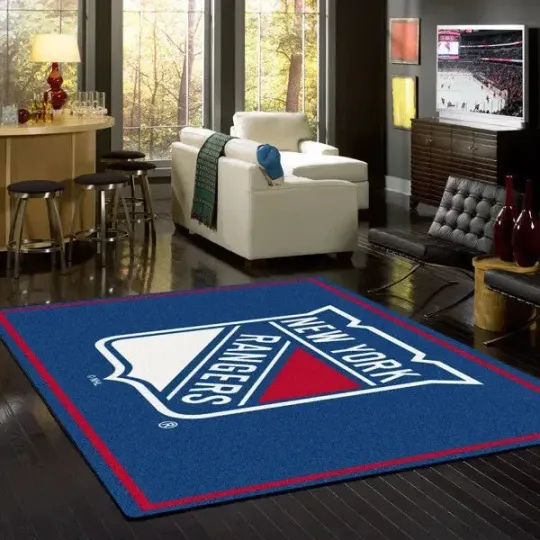 NY Rangers NHL Team Spirit Rug Rectangle Hockey Team Rug
