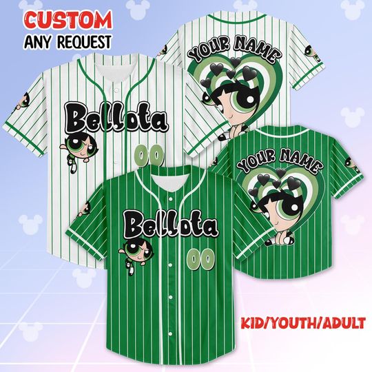 Discover Personalized Buttercup Baseball Jersey, The Powerpuff Girls Baseball Shirt, Custom Kids, Youth, Adult, Birthday, Cartoon Team Outfit