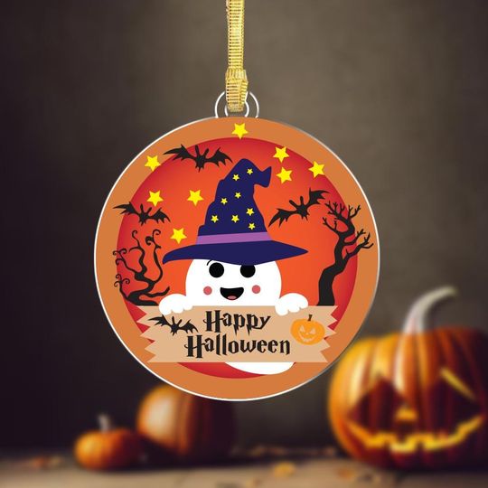 Discover Personalized Ghost Ornament  Halloween Acrylic Decoration, Spooky Cute Home Dcor & Fun Happy Halloween Gift Idea 2025
