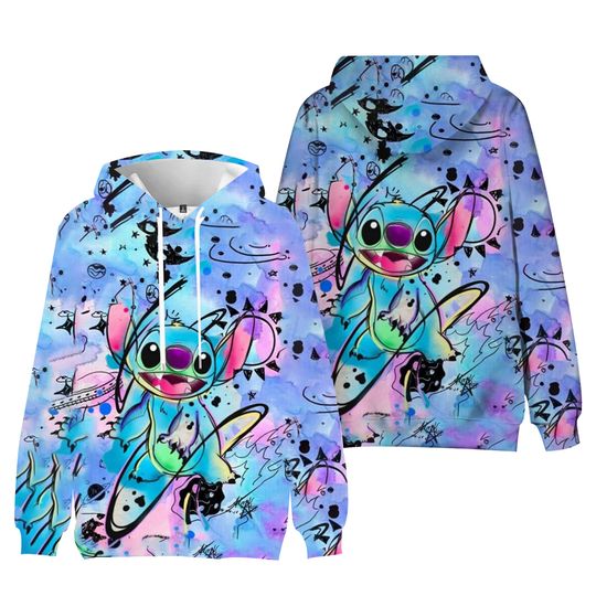 Discover Disney Stitch Lilo Hoodie 3D, Cute Disney Hoodie Gift