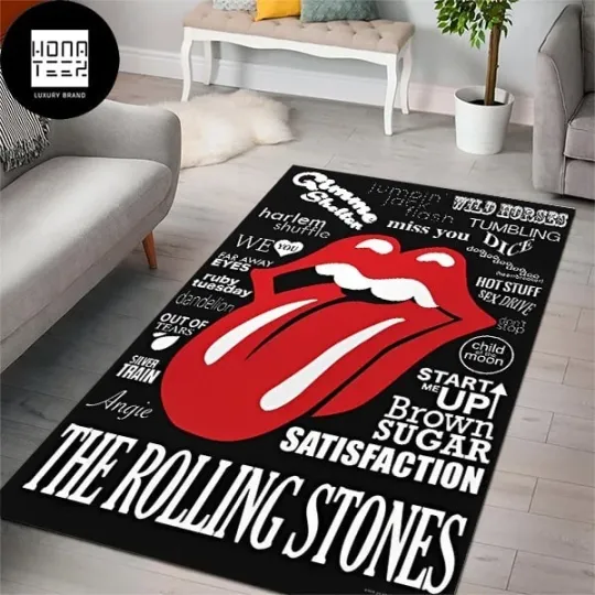 The Rolling Stones Famous Songs Luxury Bedroom Rug