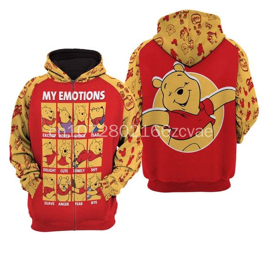 Disney Winnie The Pooh Cartoon 3D Hoodie, Cute Disney Hoodie Gift