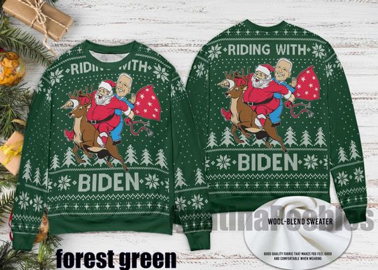 Santa Claus Joe Biden Funny Xmas Ugly Christmas Sweater, Happy Joe Biden Ugly Christmas Sweater, Joe Ugly Sweater Xmas, Gift For Men Women