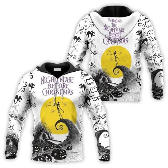 The Nightmare Before Christmas Jack Skellington 3D Hoodie, Disney Halloween Hoodie