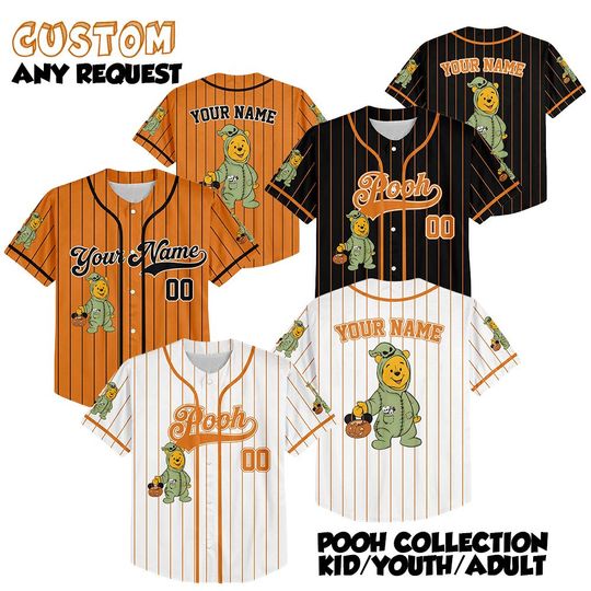 Discover Disney Pooh Bear Ghost Jersey, Disney Winnie The Pooh Characters Ghost Jersey, Spooky Pooh Boo Jersey, Disneyland Halloween Family Shirt