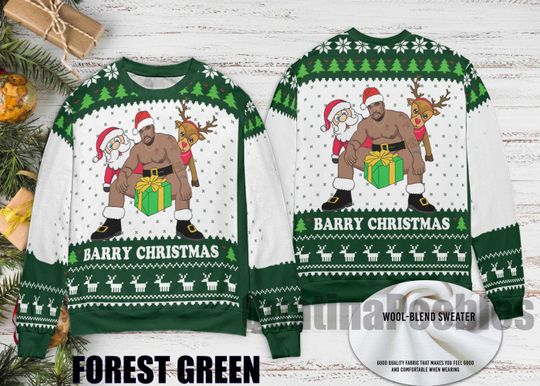Hilarious Barry Wood Christmas Ugly Sweater, Santa Barry Wood Christmas Sweater  Unisex Funny Sweater for Family, Christmas Ugly Sweater