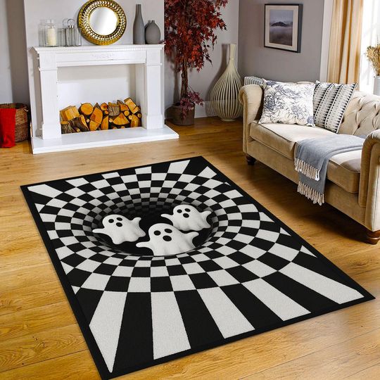 3D Printed Halloween Ghost Rug, Spooky Welcome Mat, Indoor Decor