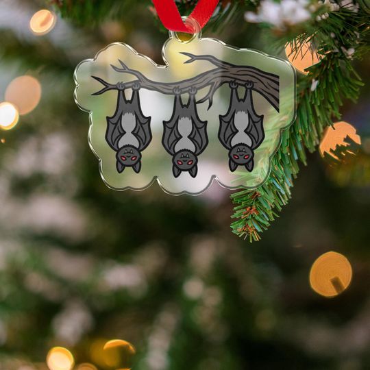 Discover Bats Halloween Acrylic Ornament, Spooky Bats Ornament, Hanging Bat Decoration, Halloween Tree Ornament, Creepy Bats