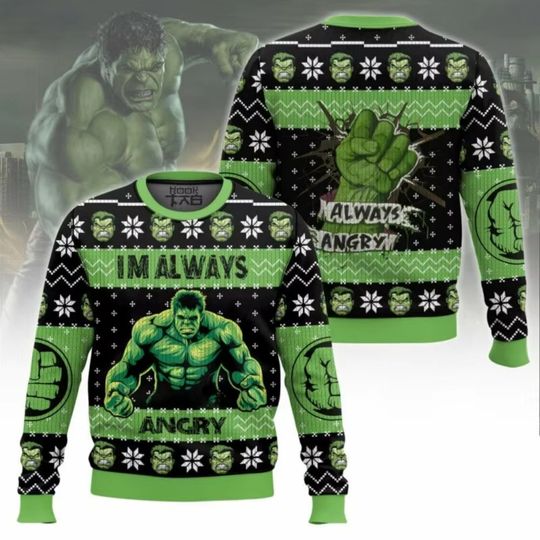 Marvel Superhero Hulk 3D Christmas Ugly Sweatshirt for Men and Women