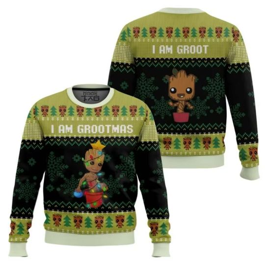 Marvel superhero Groot Christmas Ugly Sweatshirts