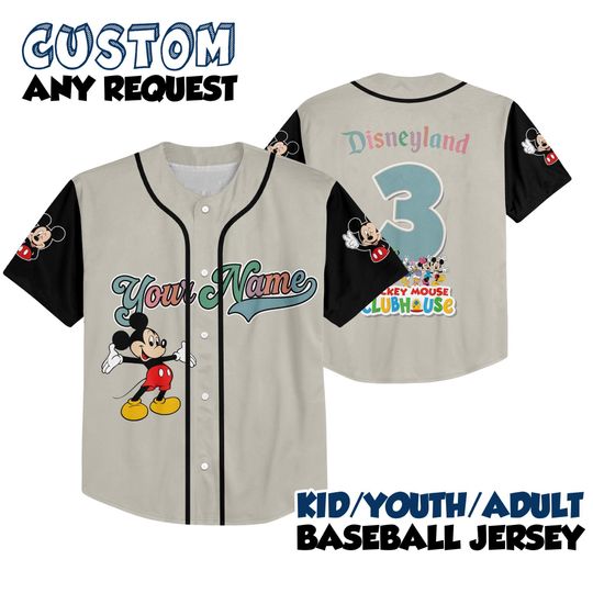 Discover Disney Mickey & Friends Retro Baseball Jersey Custom Disneyland Shirt Mickey Mouse Birthday Gift for Disney Fans