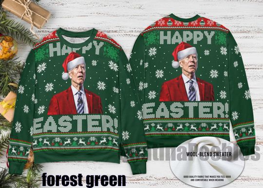 Happy Easter Joe Biden Ugly Christmas Sweater, Joe Biden Ugly Christmas Sweater, Funny Xmas Joe Ugly Sweater Xmas, Gift For Men Women